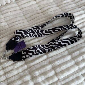 Iris and Rainbow Black and White Patterned Crossbody Strap